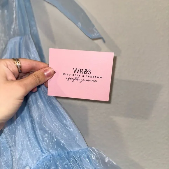 Wild Rose & Sparrow Siena Dress Blue Corset Tulle Mini L NWT Fairy - Picture 12 of 16